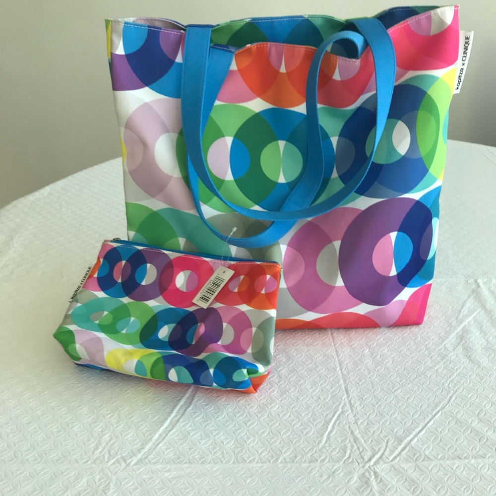 Clinique Kapitza Tote with cosmetic bag NWT - Picture 5 of 7